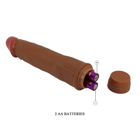Vibratore dildo realistico anale vaginale vibrante marrone 215 mm