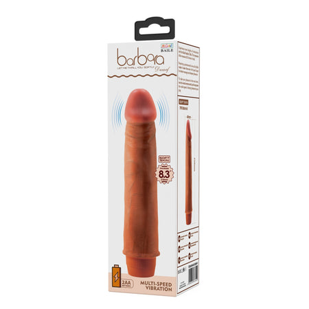 Vibratore dildo realistico anale vaginale vibrante marrone 215 mm
