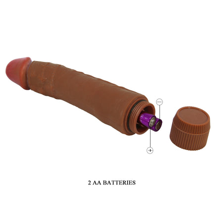 Vibratore dildo realistico anale vaginale vibrante marrone 240 mm