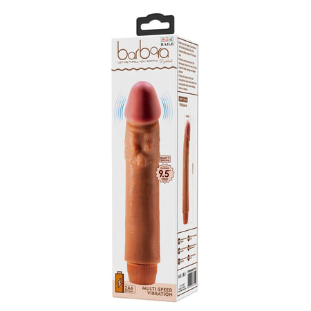 Vibratore dildo realistico anale vaginale vibrante marrone 240 mm