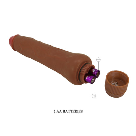 Vibratore dildo realistico anale vaginale vibrante marrone 250 mm