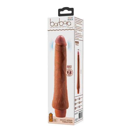 Vibratore dildo realistico anale vaginale vibrante marrone 250 mm