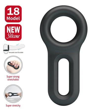 Crazy Bull Oniel Super Soft Silicone Ring anello fallico elastico in silicone nero