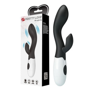 Pretty Love Brighty vibratore rabbit in silicone nero silenzioso 30 funzioni cm 20 x 3