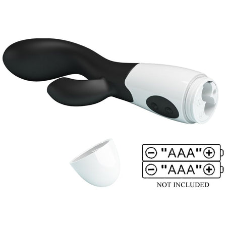 Pretty Love Brighty vibratore rabbit in silicone nero silenzioso 30 funzioni cm 20 x 3