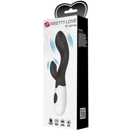 Pretty Love Brighty vibratore rabbit in silicone nero silenzioso 30 funzioni cm 20 x 3