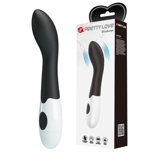 PRETTY LOVE BISHOP vibratore femminile in silicone nero 30 funzioni cm 18