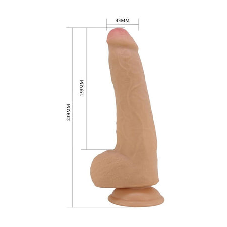PRETTY LOVE dildo realistico morbido con ventosa e pelle scorrevole rosa carne 23 cm