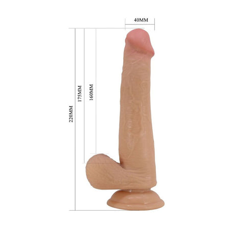 PRETTY LOVE dildo realistico morbido con ventosa e pelle scorrevole rosa carne 22 cm