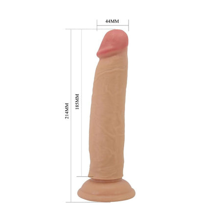 PRETTY LOVE dildo realistico vertebrato con ventosa e pelle scorrevole rosa carne 21 cm