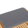 Panca In Legno Bambù con Ripiano e Cuscino Grigio 60x30 H 44 cm Camera Ingresso Bagno