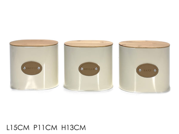 Contenitore Latta con Coperchio Legno 15x11xH13