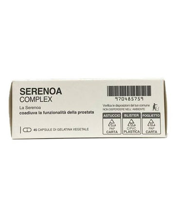 Serenoa Comlpex 45 caps. Ortica, Zucca, Gramigna, Ononide, favoriscono la funzionalità della prostata