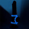 Set di 3 anelli fallici fluorescenti azzurri per il pene con stimolatori
