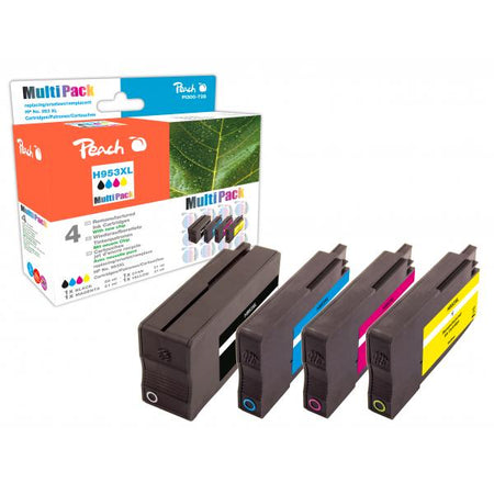 Peach PI300-728 cartuccia d'inchiostro 4 pz Compatibile Resa elevata [XL] Nero, Ciano, Magenta, Giallo (Peach PI300-728 bl?kpatron 4 stk Kompa)