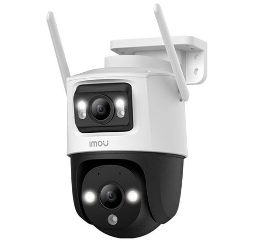 Imou crusier dual 6mp (3mp+3mp) telecamera wi-fi esterno doppio obiettivo, 360°ptz videocamera sorveglianza esterno con visione notturna a colori, rilevamento umano/veicoli, ip66, tracciamento intelligente, 2,4ghz - IPC-S7XP-6M0WED