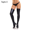 CALZE AUTOREGGENTI IN SIMIL VINILE NERO IN WETLOOK GLOSSY EFFETTO BAGNATO LUCIDO TAGLIA S