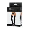 CALZE AUTOREGGENTI IN SIMIL VINILE NERO IN WETLOOK GLOSSY EFFETTO BAGNATO LUCIDO TAGLIA S