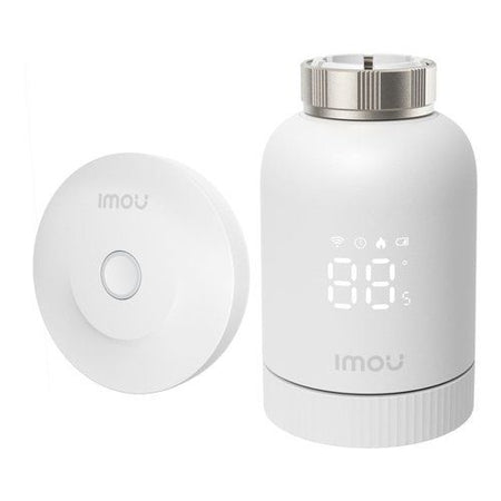 Imou kit termostato. comprende hub zg2-eu e valvola trv1, la valvola trv1 viene fornita con 6 adattatori di montaggio, rilevamento finestra aperta, protezione congelamento, programmabile e compatibile con alexa e google - KIT TRV1 EU 2