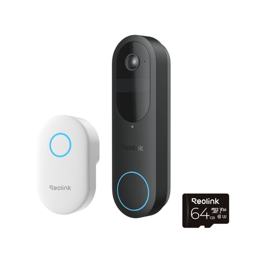 Reolink d340b w/ chime + 64gb sd sistema per video-citofono 4 mp nero - DOORBELL