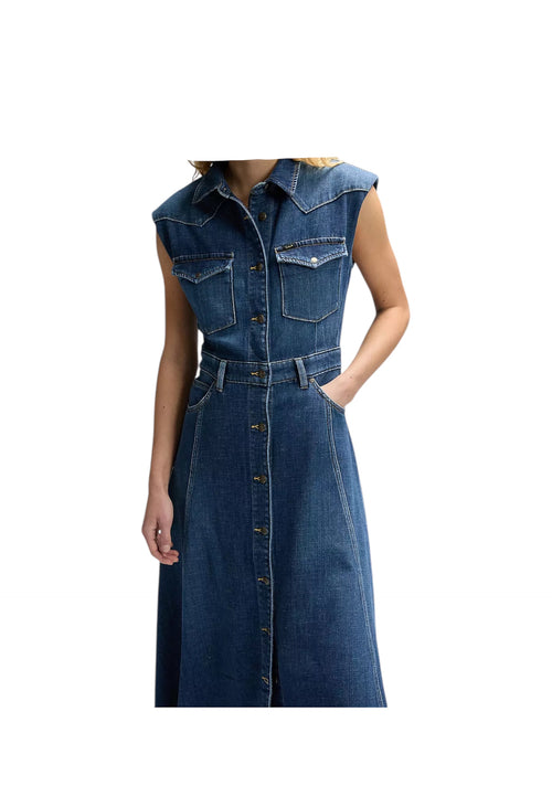 LEE JEANS Vestito lungo in jeans smanicato Donna con spallina da donna