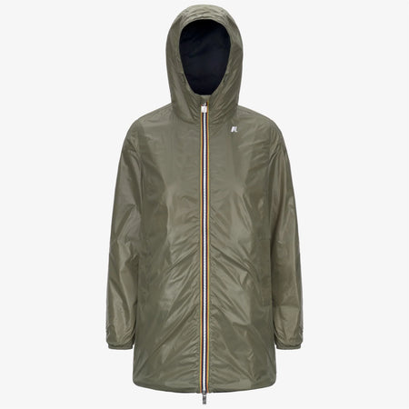 K-Way K-way Giacca Impermeabile Media capospalla Donna Reversibile Verde Blu K7123MW B0T da donna