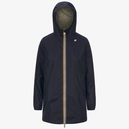 K-Way K-way Giacca Impermeabile Media capospalla Donna Reversibile Verde Blu K7123MW B0T da donna