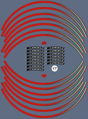 KIT STRISCE ADESIVE compatibili per CERCHI 17 MOTO KAWASAKI Z800 Adesivi tuning