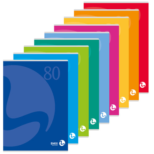Maxiquaderno A4 80Gr 80Fg+1 4Mm C/Margine Copertina 250Gr Color 80 Bm