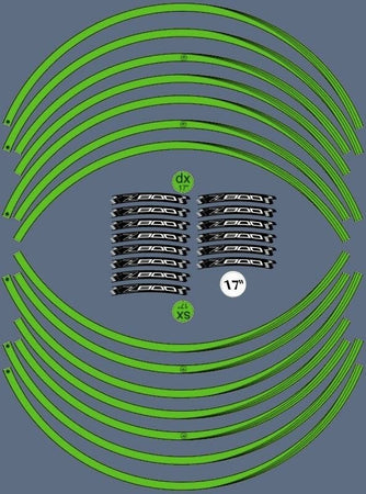 KIT STRISCE ADESIVE VERDI compatibili per CERCHI 17 MOTO KAWASAKI Z800 TUNING