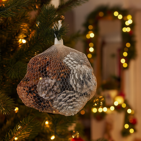 Pigne decorative per decorazioni natalizie 200 g a sacchetto set da 3