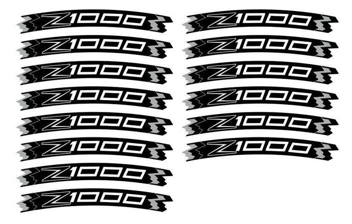 KIT STRISCE ADESIVE compatibili per CERCHI 17 MOTO KAWASAKI Z1000 - GIALLO FLUO