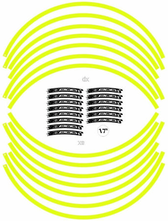 KIT STRISCE ADESIVE compatibili per CERCHI 17 MOTO KAWASAKI Z800- GIALLO FLUO