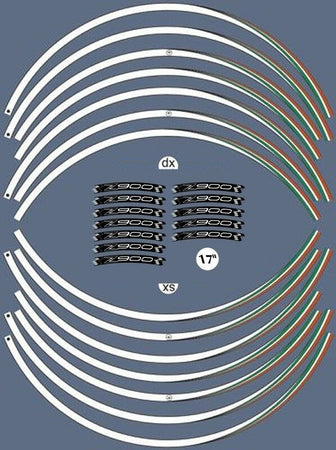 KIT STRISCE ADESIVE compatibili per CERCHI 17 MOTO KAWASAKI Z900 Adesivi tuning
