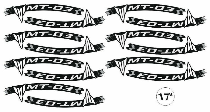 KIT STRISCE ADESIVE compatibili per CERCHI 17 MOTO MT03 YAMAHA MT-03 GIALLO FLUO