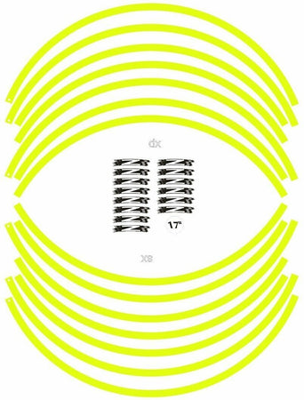 KIT STRISCE ADESIVE compatibili per CERCHI 17 MOTO NAKED KAWASAKI Z GIALLO FLUO