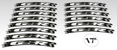 KIT STRISCE ADESIVE compatibili per CERCHI 17 MOTO SUZUKI GSR - GIALLO FLUO