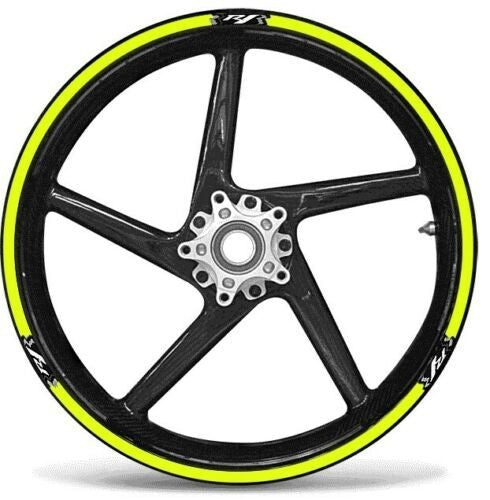 KIT STRISCE ADESIVE compatibili per CERCHI 17 MOTO YAMAHA YZF-R1 GIALLO FLUO