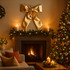 Fiocco di natale lucido da muro per decorazione natalizia h 80 cm