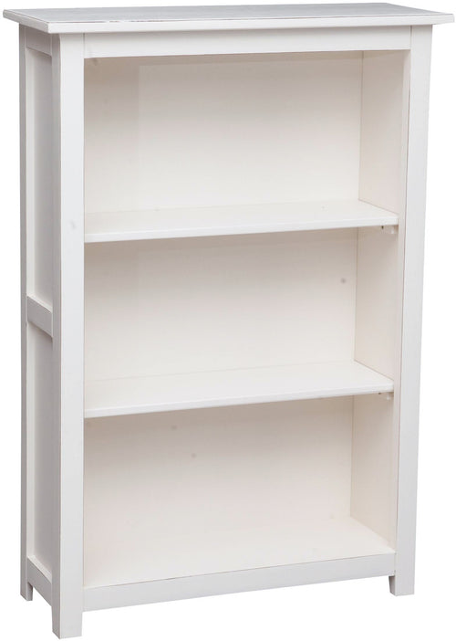 Biscottini Piccola libreria Country in legno massello di tiglio finitura bianca anticata L68xPR25xH98 cm. Made in Italy
