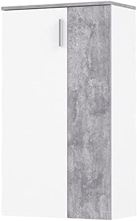 SC2 scarpiera ingresso moderna bianca 2 ante legno salvaspazio armadio bianco grigio cemento