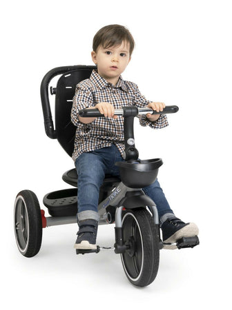 CHICCO Triciclo Evolutivo Bambini 4in1 segue la crescita del bambino - Telaio in Metallo - Ruote in Gomma EVA - Cintura a 4 Punti - Maniglione Telescopico e Cappottina Rimovibili - Passeggino con Seduta Reversibile - Cestino - colore BLU