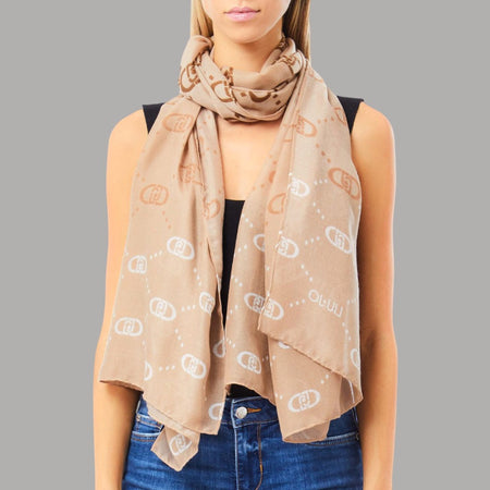 Liu Jo stola con logo 70x180 cammello degrade 2F5080T0300