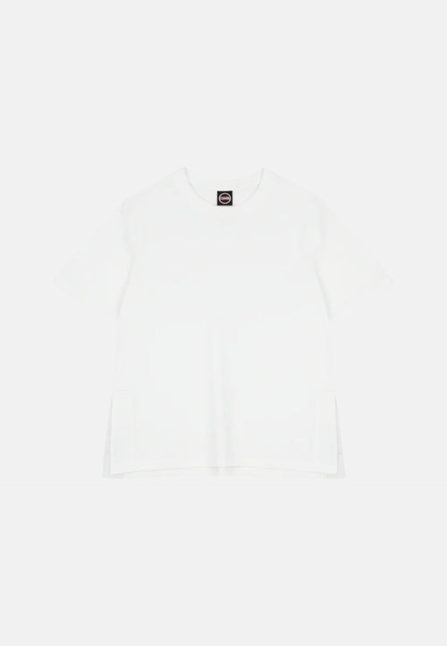 Colmar Originals T-shirt Donna Bianca con Spacchetti Laterali in Cotone Regular Fit 8672 6SH
