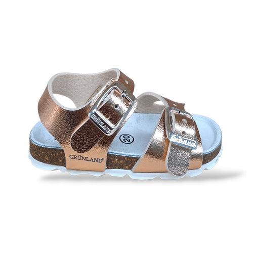 Sandalo Bio Sughero Bambine Grunland Junior Aria Cipria – Primissimi Passi Fibia EVA Taglia 20-24