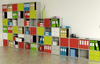 Libreria a giorno sovrapponibile a 6 caselle a scalare cm. 104,1x29,2x103,9h