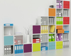 Libreria a giorno sovrapponibile a 6 caselle a scalare cm. 104,1x29,2x103,9h