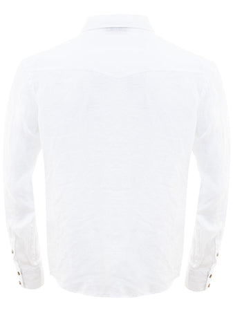 Gran Sasso Camicia Bianca in Lino da uomo