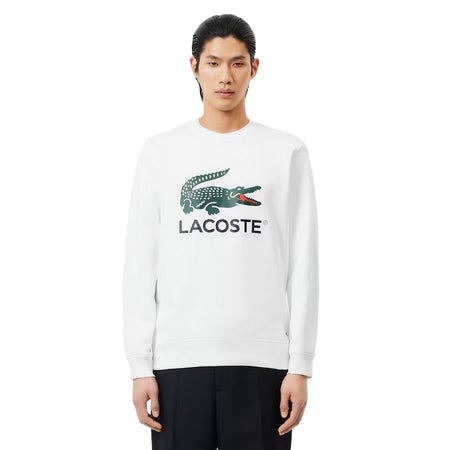 Lacoste felpe senza cappuccio uomo lacoste - sweatshirt - bianco da uomo