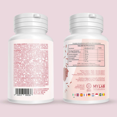 Nutracle riso rosso fermentato 60 compresse - integratore colesterolo con monacolina k, acido folico, coenzima q10, policosanoli e gamma orizanolo